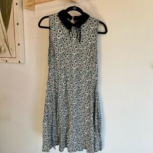 Forever 21 Blue Floral Mini Dress with Black Collar